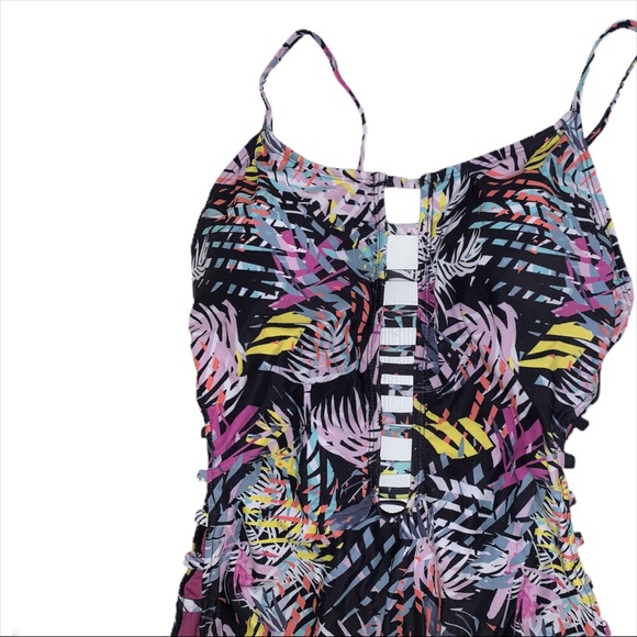 YMI One Piece Multi Print Cutout Swimsuit Medium - Picture 2 of 9